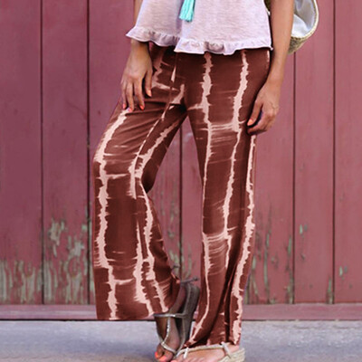 

Women Casual Gradient Tie Printing Plit Trousers Pants