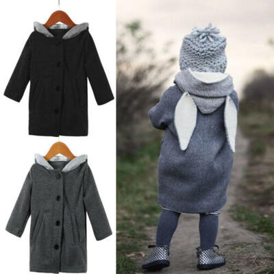 

1-8 Years Kid Boy Girl Winter Thick Rabbit Long Ear Hooded Coat Jacket Outwear