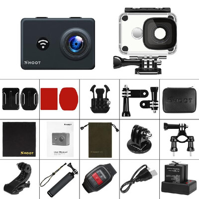 

SHOOT XTGP436 4K WiFi Action Camera 24G Remote 1080P 14MP Sports Camera 170 Degree Wide View Angle 2 Inch LCD Screen 2pcs 1000mAh