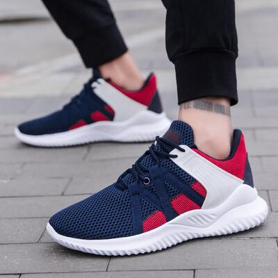 

Trendy fashion mens shoes breathable wild flying woven breathable running tide shoes mesh sports shoes men