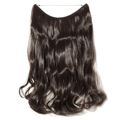 

Invisible Wire No Clips in Hair Extensions Secret Fish Line Hairpieces Silky Straight real natural Synthetic
