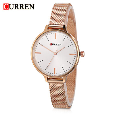 

CURREN 9022 Female Quartz Watch Fashion Casual Stainless Steel Band Ultra-thin Wristwatch for Women