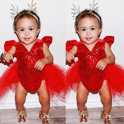 

Infant Kids Newborn Baby Girls Romper Bodysuit Jumpsuit Outfits Party Tutu Dress