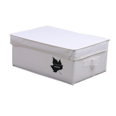 

Printed Leaves Folding Storage Box Waterproof Home Clothes Organizer