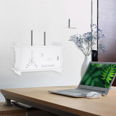 

Greensen Wifi Router Storage Box Shelf Wall Hanging Bracket Rack Cable Organizer