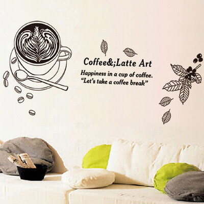

〖Follure〗Home art Decoration Wall Sticker Coffee Pattern Decoration Sticker
