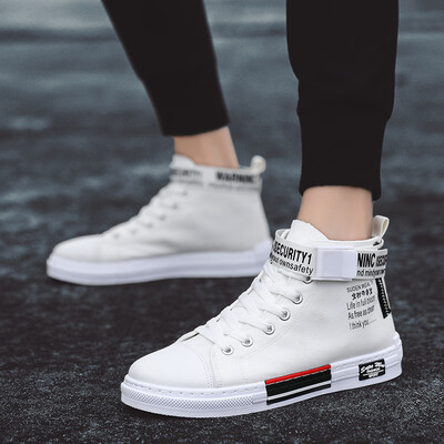 

Summer mens shoes high-rise black canvas board shoes youth trend Joker autumn tide shoes