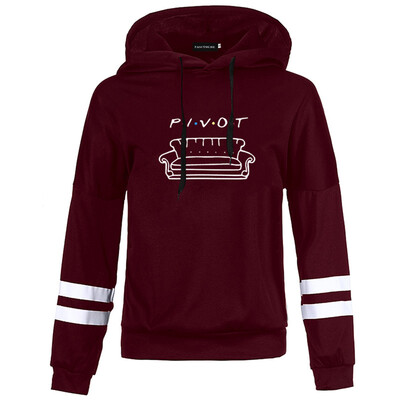 

New Fashion Letter Printed Pivot Sofa Hooded Sweatshirt Friends Tv Show Pullover Hoodie Long Sleeve Sweatshirt Tops