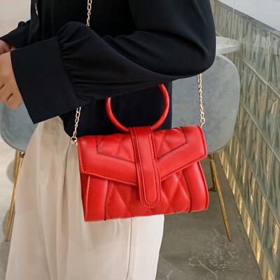 

Female bag 2019 new fashion ring handbag summer small fresh messenger bag wild ins foreign air shoulder bag