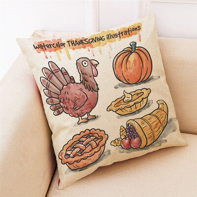 

Tailored Thanksgiving Gifts Pillowcase Turkey Pillow Cover Home Decoration 18x18Inch