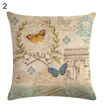 

Vintage Flower Butterfly Throw Pillow Case Cushion Cover Sofa Home Office Decor