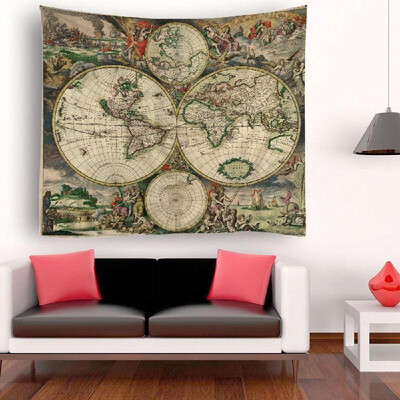 

Tapestry Wall Hanging World Map Tapestries Wall Decorative Tapestry for Bedroom Living Room Dorm 512"X591"