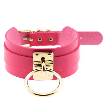 

Night Club Men Women O Ring Pendant Collar Faux Leather Choker Punk Necklace