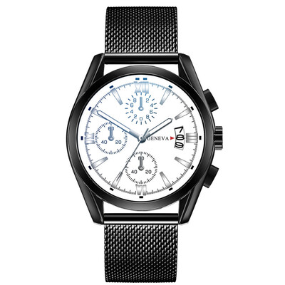 

RM Three-eye Large Dial Watch Mens Business Fashion Quartz Leather Belt Watch