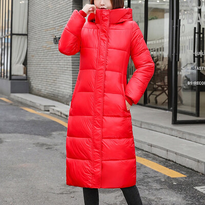 

Toponeto Women Fashion Loose Outerwear Solid Cotton-padded Jackets Pocket Hooded Coats