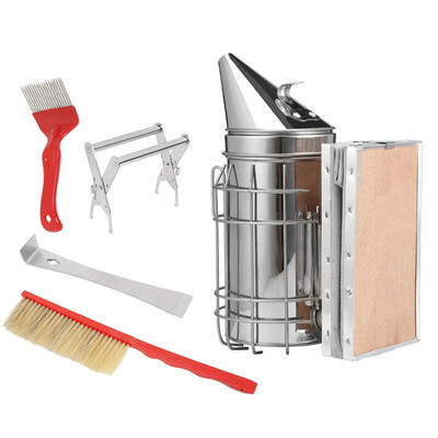 

5pcs Stainless Steel Beekeeping Tool with Bee Hive Smoker Scraper Brush