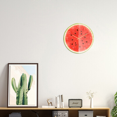 

Toponeto Fruit Animal Wood Grain Sall Clock Acrylic UV Printing Clock Creative Wall Clock