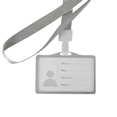 

Siaonvr Aluminum Vertical ID Card Badge Holder Business Work Bus Card Case Cover Lanyard