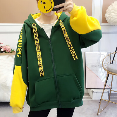 

Gobestart Womens Letter Long Sleeve Hooded Sweatshirt Zipper Pullover Tops Blouse