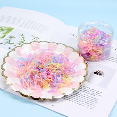 

UPLUS one-time jelly color high elasticity does not hurt the hairline 500 rubber band thin rope hair rope hair ring headwear Japanese&Korean hair accessories