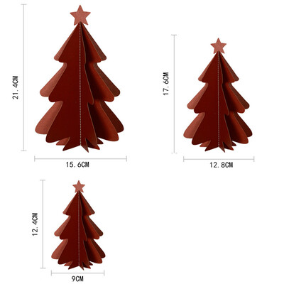 

〖Follure〗DIY Wooden Mini Desktop Christmas Tree Pine Ornament Home Xmas Party Decoration
