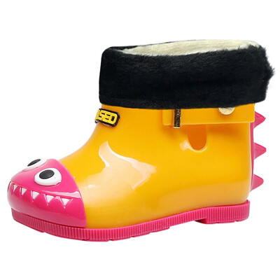 

Children Kids Baby Warm Waterproof Bling Cartoon Dinosaur Rain Boots Shoes