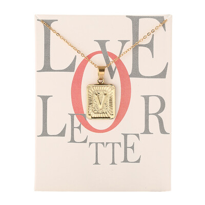 

Card Fashion Brand Series 26 English Letters Alphabet Pendant Necklace For Women Men Jewelry Wholesale