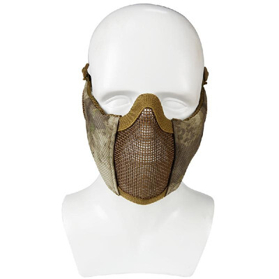 

Foldable Half Face Mask Protective Steel Mesh Mask Ear Protection Paintball Gaming Hunting Training CS Gaming Metal Face Mask Cosp