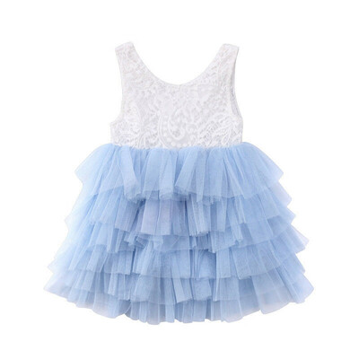 

Kid Baby Girl Dress Party Pageant Formal Dresses Tulle Tutu Lace Backless Dress