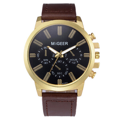 

〖Follure〗MIGEER High-End Fashion Mens Stainless Steel Watch Analog Alloy Quartz Watch