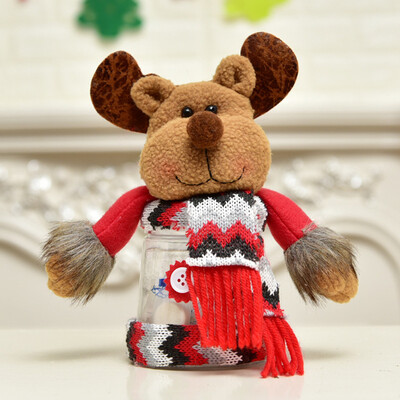 

Toponeto Christmas Candy Jar Santa Claus SnowmanElk Christmas Gift Desktop Window Decor