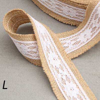 

Gobestart Wedding Party Decor Rustic Vintage Lace Edged Jute Hessian Burlap Ribbon Roll A
