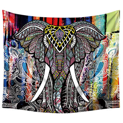 

Mandala Boho Elephant Printed Hanging Tapestry Yoga Mat Blanket Home Decor