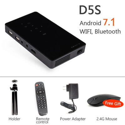 

D5S Mini Portable Android 71 Projector Built-in Wi-Fi Bluetooth Mini Projector Portable Projector Home Cinema