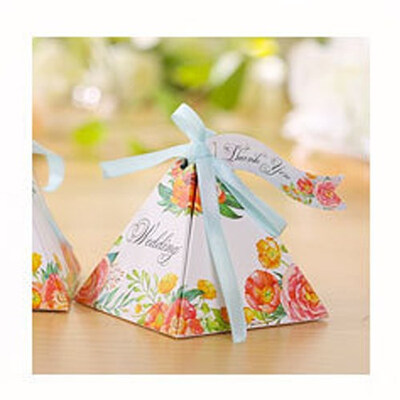 

FUNNYBUNNY Triangular Pyramid Gift Box Wedding Favors Gifts Candy Boxes Guests