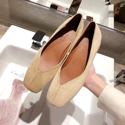 

Grandma shoes spring retro shallow square head thick heel fairy wind shoes Joker night shoes