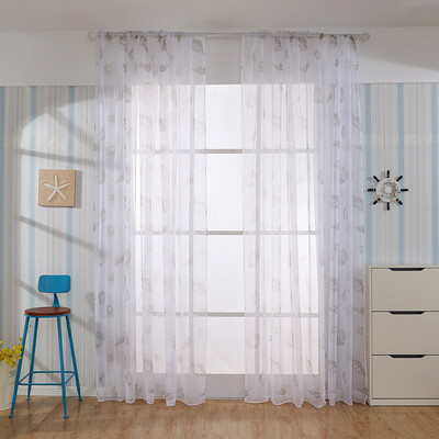 

Toponeto Leaves Sheer Curtain Tulle Window Treatment Voile Drape Valance 1 Panel Fabric