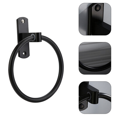 

Greensen Euro Antique Style 16cm Diameter Black Paint Aluminum Towel Ring Holder for Bathroom Wall