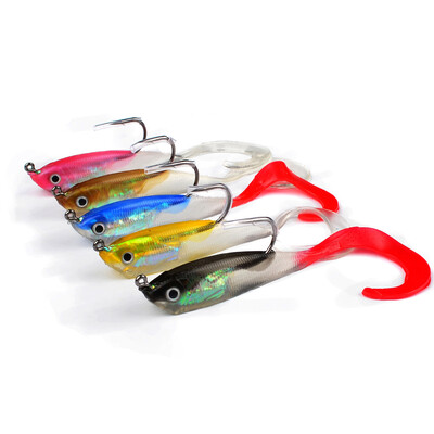 

5pcs 10cm 147g Soft Fishing Lures Lead Fish Silicone Bait Wobblers For Fishing