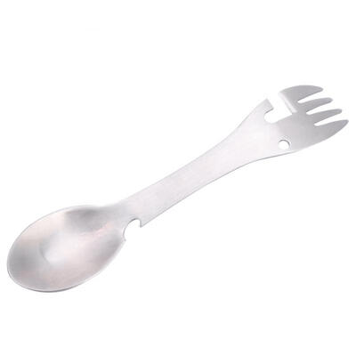 

Greensen 5 in 1 Portable Multifunction Spoon Fork Bottle Can Opener Sawtooth Cutter For Camping Picnic