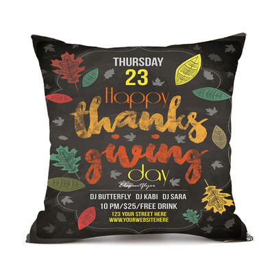 

Tailored Thanksgiving Square Cover Decor Pillow Case Sofa Waist Throw Cushion Cover