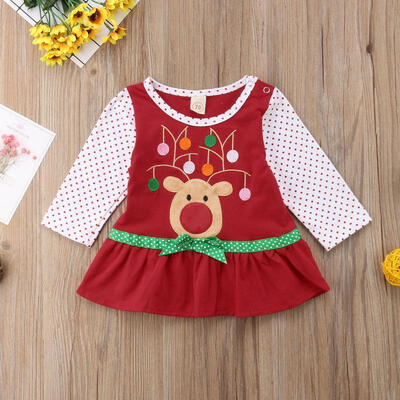 

Kids Baby Girls Toddler Long Sleeve Deer Tutu Princess Dress Party Dresses New