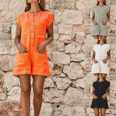 

Plus Size UK Womens Boho Holiday Mini Playsuit Dress Summer Beach Jumpsuit