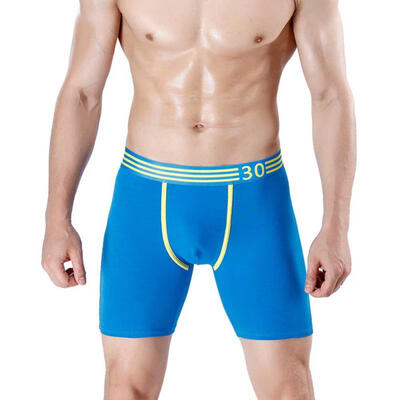 

Mens Long Leg Boxer Briefs U-shaped Front Cotton Performance Underwear