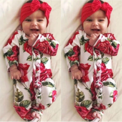 

Newborn Infant Kids Baby Girl Floral Bodysuit Romper Jumpsuit Outfit Clothes Set