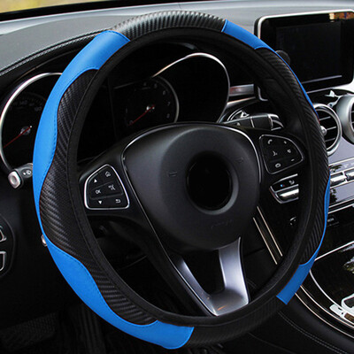 

Carbon Fiber Leather Car Steering Wheel Cover For Size 37-38CM 145-15 Decor