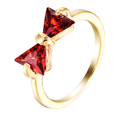 

Butterfly Red White Topaz Gemstone Diamond Silver Plated Fashion Women Ring