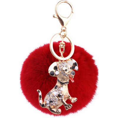 

Dog year 12 Zodiac Rex Rabbit fur ball puppy pendant New plating alloy key chain bag ornaments
