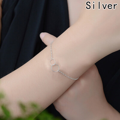 

Fashion Simple Personality Double Ring Hand Cord Bracelet Unisex Pair Hand Chain Jewelry Hot Gift