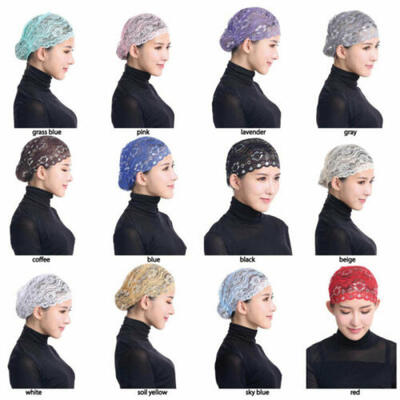 

Women Lace Floral Muslim Ruffle Cancer Chemo Hat Beanie Turban Head Wrap Cap NEW